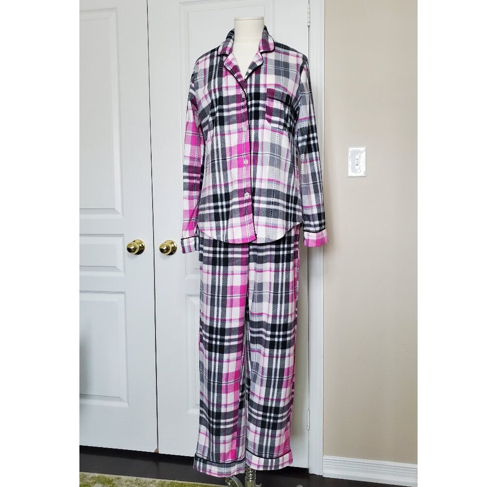 DKNY Plaid Micro Fleece Pajama Set Size S